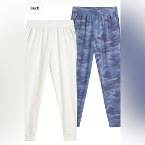2-Pack Women’s Jersey Jogger Pants - Cream & Blue Camo